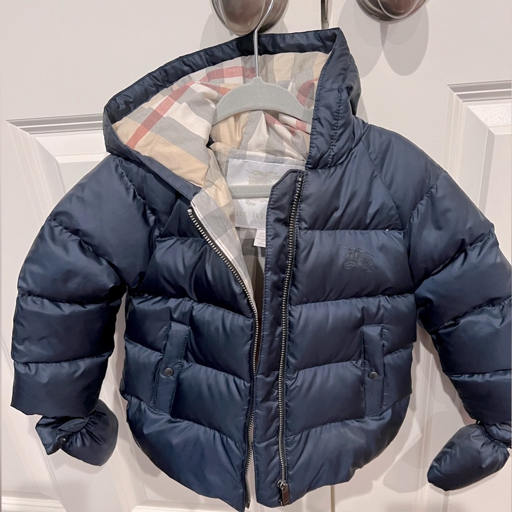 Burberry Navy Kids Puffer Jacket